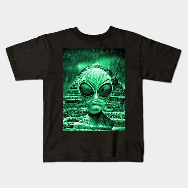 Funny Retro Alien Sphinx Vintage Sci-fi Space Planet X Kids T-Shirt by PlanetMonkey